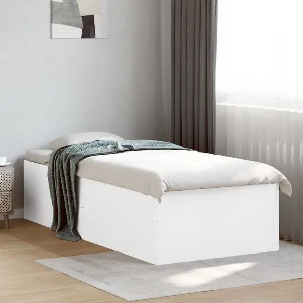 Gossi cadru de pat, alb, 90x190 cm, lemn prelucrat