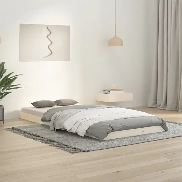 Gossi cadru de pat, alb, 90x200 cm, lemn masiv de pin