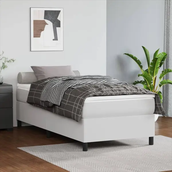 Gossi cadru de pat, alb, 90x200 cm, piele ecologica
