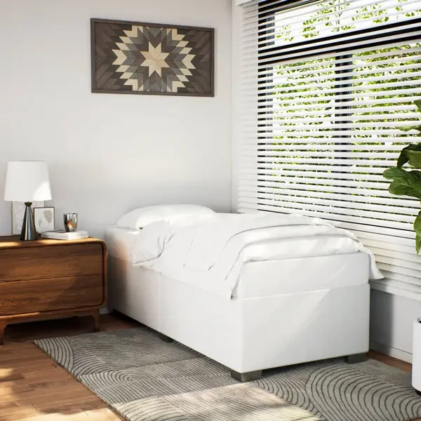 Gossi cadru de pat, alb, 90x200 cm, piele ecologica