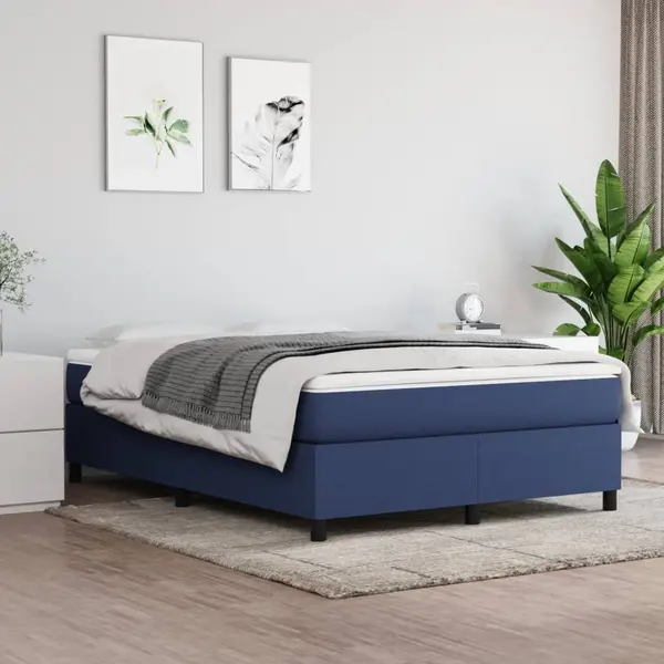 Gossi cadru de pat, albastru, 140x190 cm, material textil