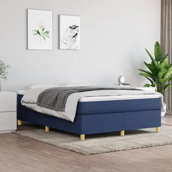 Gossi cadru de pat, albastru, 140x190 cm, material textil