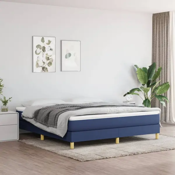 Gossi cadru de pat, albastru, 160 x 200 cm, material textil
