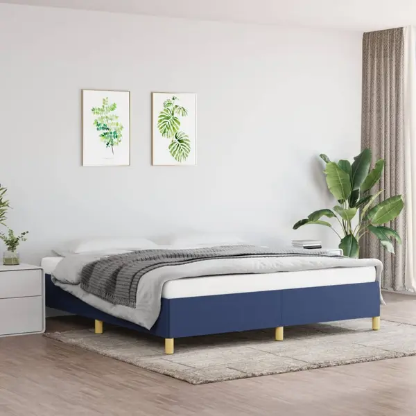 Gossi cadru de pat, albastru, 180 x 200 cm, material textil