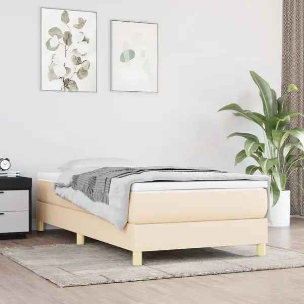 Gossi cadru de pat box spring, crem, 80x200 cm, textil