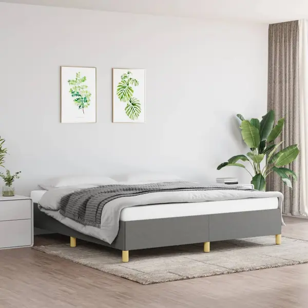 Gossi cadru de pat box spring, gri inchis, 180x200 cm, textil