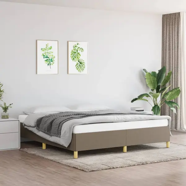 Gossi cadru de pat box spring, gri taupe, 160x200 cm, textil