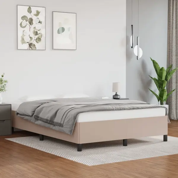 Gossi cadru de pat, cappuccino, 140x190 cm, piele ecologica