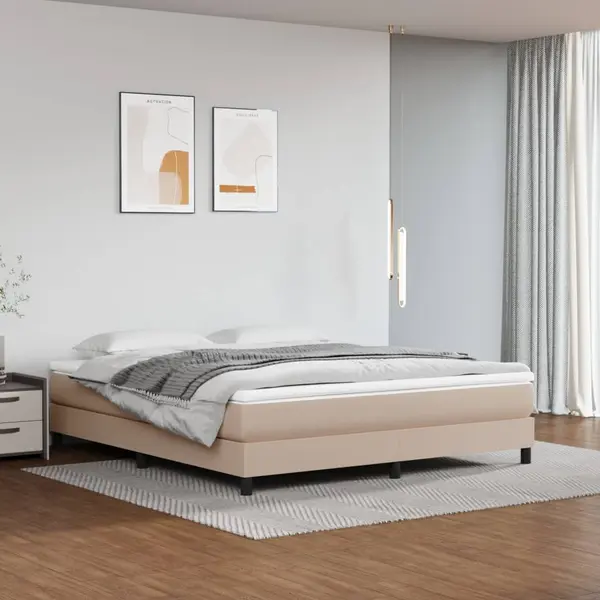 Gossi cadru de pat, cappuccino, 160x200 cm, piele ecologica