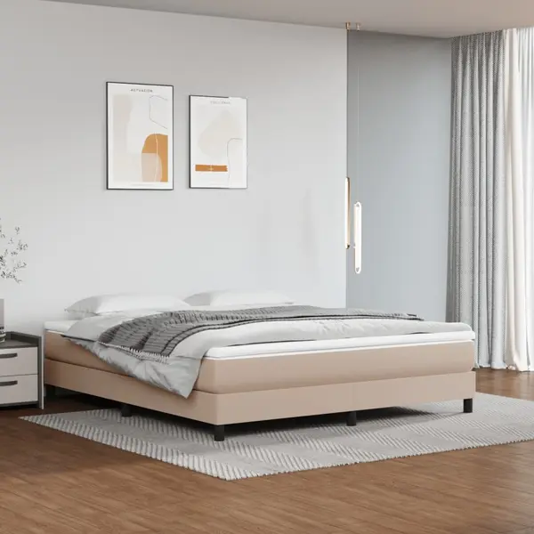 Gossi cadru de pat, cappuccino, 180x200 cm, piele ecologica