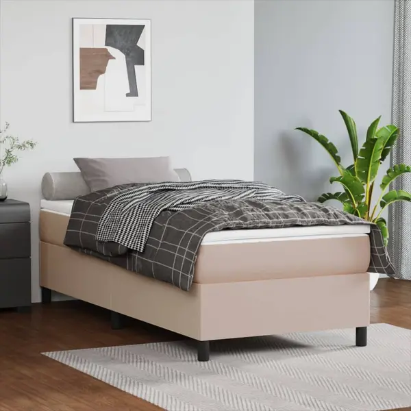Gossi cadru de pat, cappuccino, 90x190 cm, piele ecologica