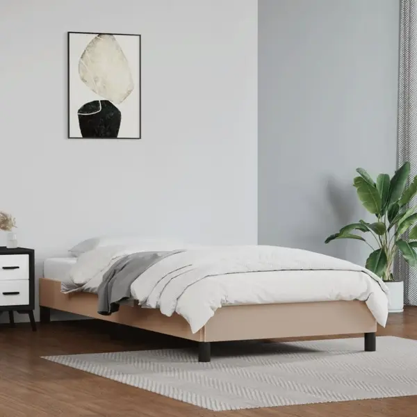Gossi cadru de pat, cappuccino, 90x200 cm, piele ecologica