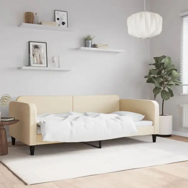 Gossi cadru de pat, crem, 100 x 200 cm, material textil
