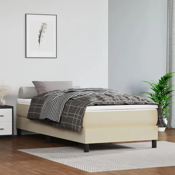 Gossi cadru de pat, crem, 100x200 cm, piele ecologica