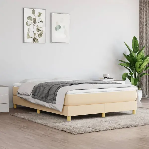 Gossi cadru de pat, crem, 140 x 200 cm, material textil
