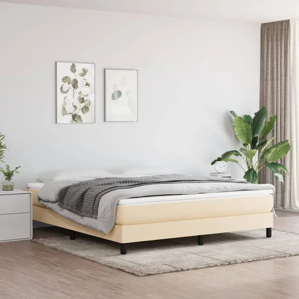 Gossi cadru de pat, crem, 160 x 200 cm, material textil