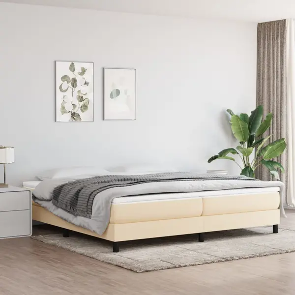 Gossi cadru de pat, crem, 200x200 cm, material textil