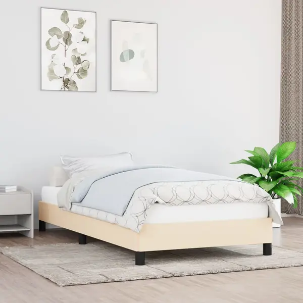 Gossi cadru de pat, crem, 80x200 cm, material textil
