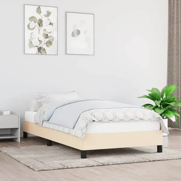 Gossi cadru de pat, crem, 90 x 200 cm, material textil