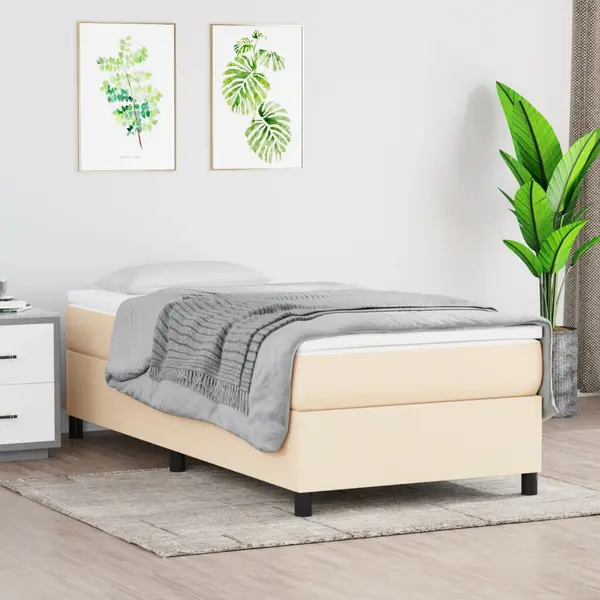 Gossi cadru de pat, crem, 90x190 cm, material textil