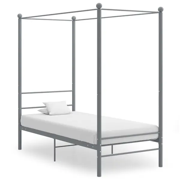 Gossi cadru de pat cu baldachin, gri, 90x200 cm, metal