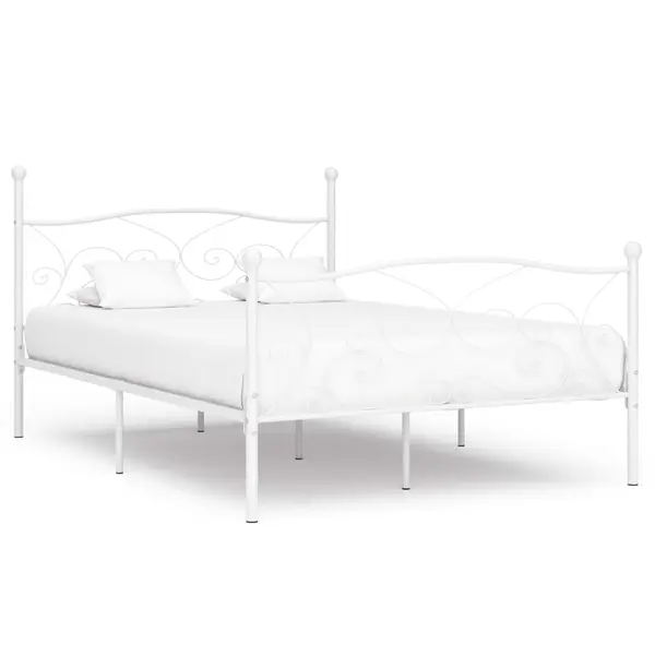 Gossi cadru de pat cu baza din sipci, alb, 140 x 200 cm, metal