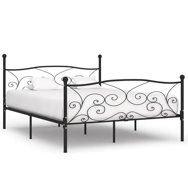 Gossi cadru de pat cu baza din sipci, negru, 180 x 200 cm, metal