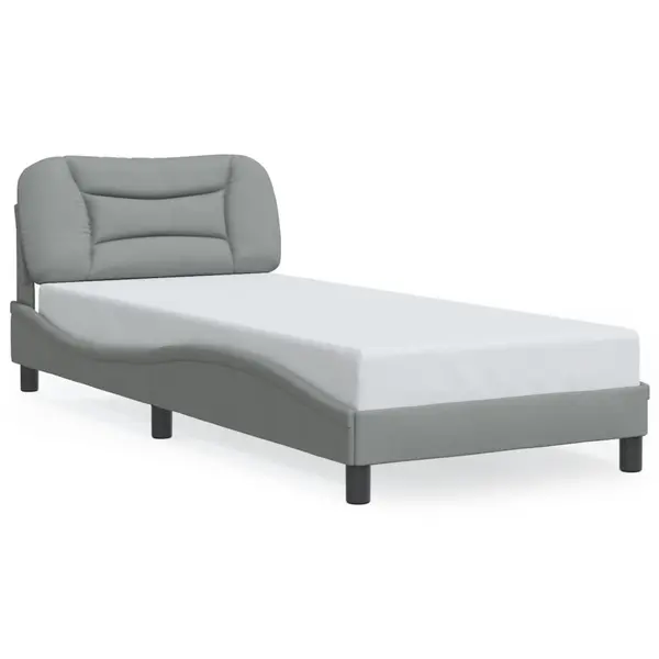 Gossi cadru de pat cu lumini led, gri deschis, 80x200 cm, textil