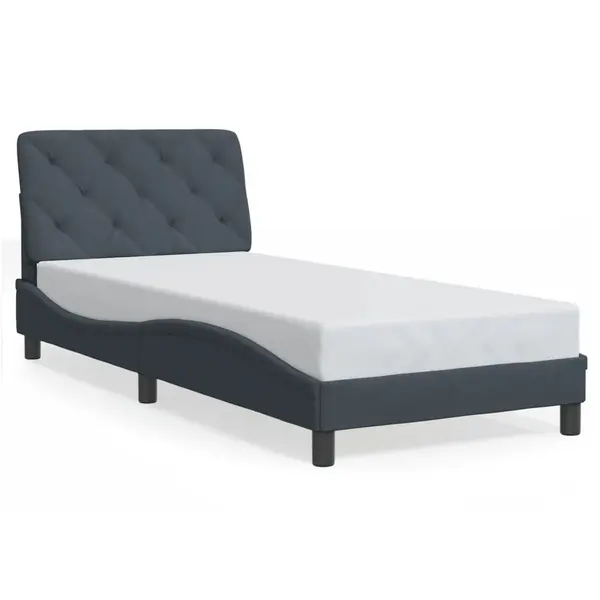 Gossi cadru de pat cu lumini led, gri inchis, 152x203 cm, catifea