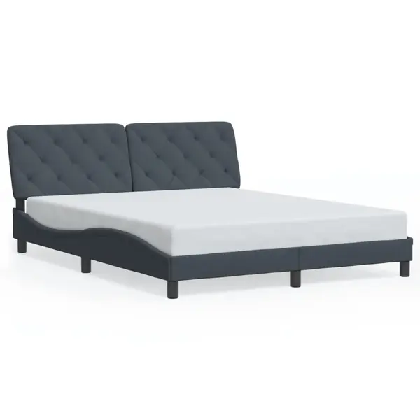 Gossi cadru de pat cu lumini led, gri inchis, 160x200 cm, catifea