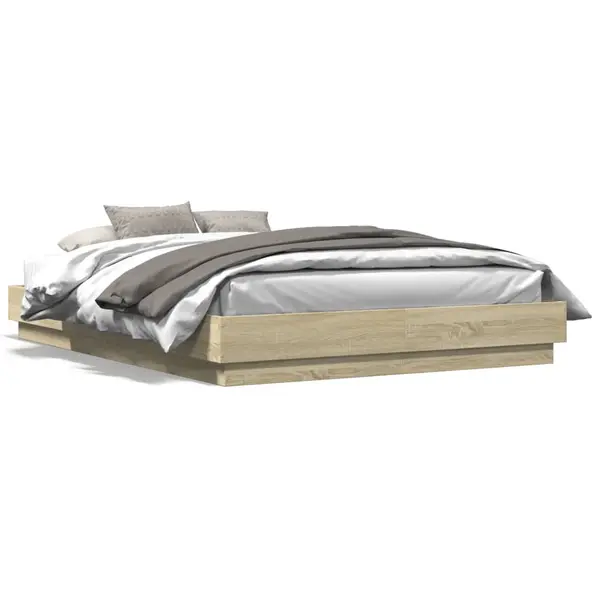 Gossi cadru de pat cu lumini led, stejar sonoma, 120x200 cm