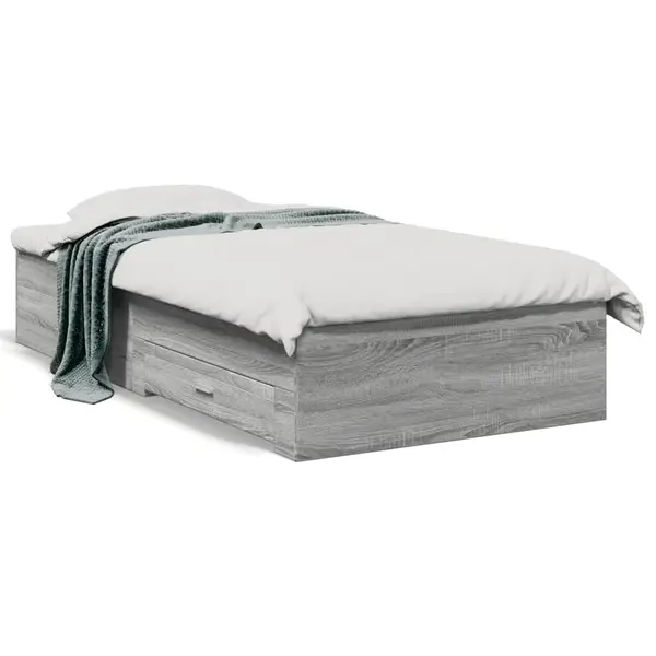 Gossi cadru de pat cu sertare gri sonoma 90x190 cm lemn prelucrat