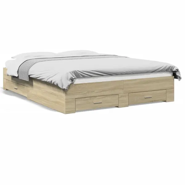 Gossi cadru de pat cu sertare stejar sonoma 150x200 cm lemn prelucrat