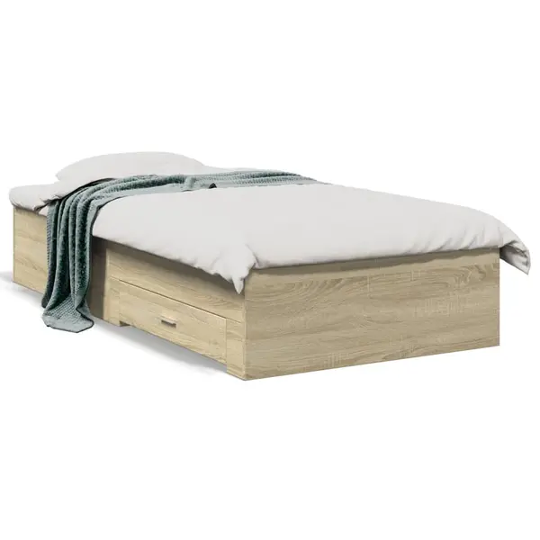 Gossi cadru de pat cu sertare stejar sonoma 75x190 cm lemn prelucrat