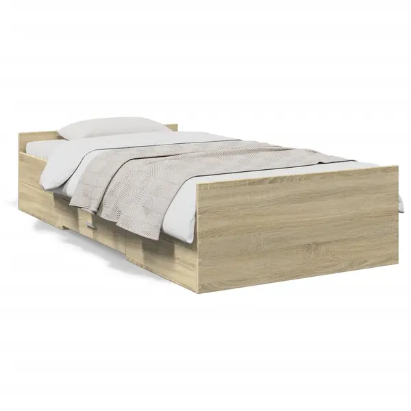 Gossi cadru de pat cu sertare stejar sonoma 75x190 cm lemn prelucrat