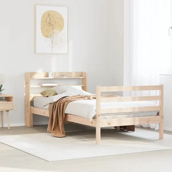 Gossi cadru de pat cu tablie, 100x200 cm, lemn masiv de pin