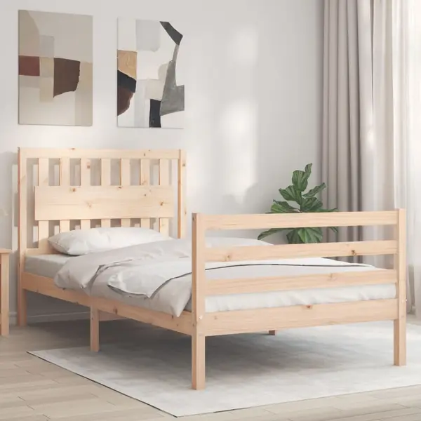 Gossi cadru de pat cu tablie, 100x200 cm, lemn masiv