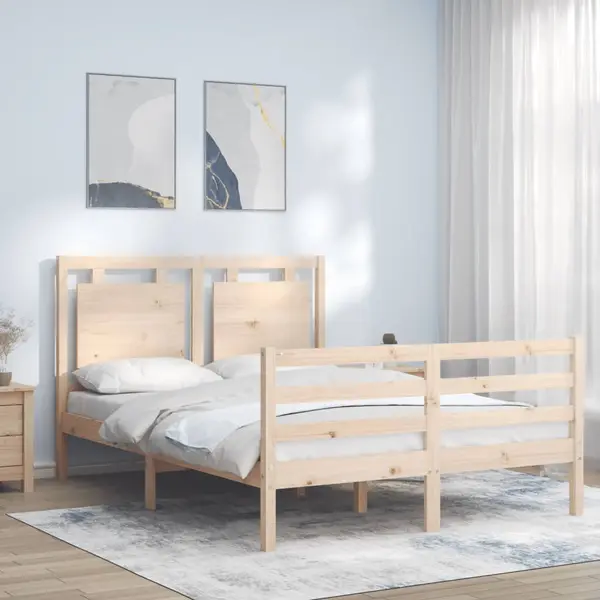 Gossi cadru de pat cu tablie, 120x200 cm, lemn masiv