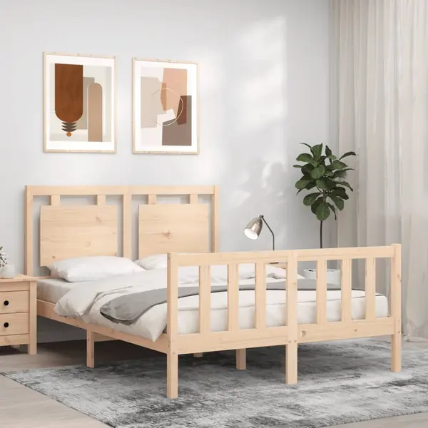 Gossi cadru de pat cu tablie, 120x200 cm, lemn masiv