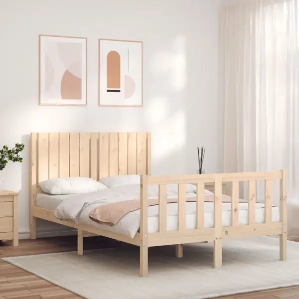 Gossi cadru de pat cu tablie, 120x200 cm, lemn masiv