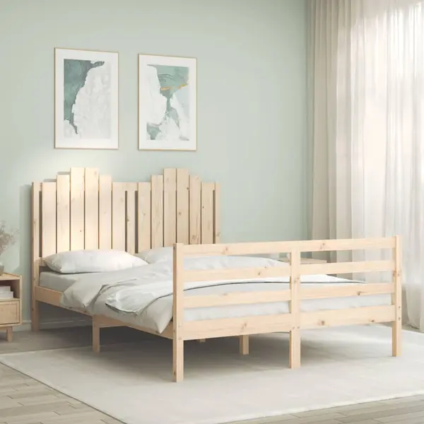 Gossi cadru de pat cu tablie, 140x200 cm, lemn masiv