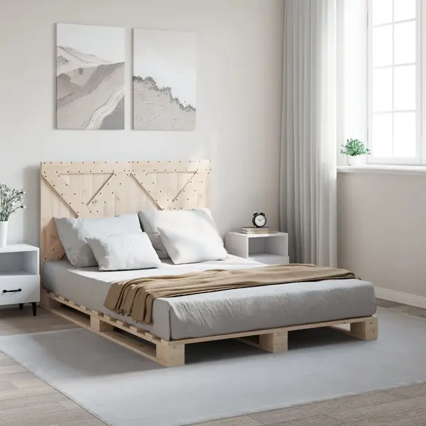 Gossi cadru de pat cu tablie, 140x200 cm, lemn masiv de pin