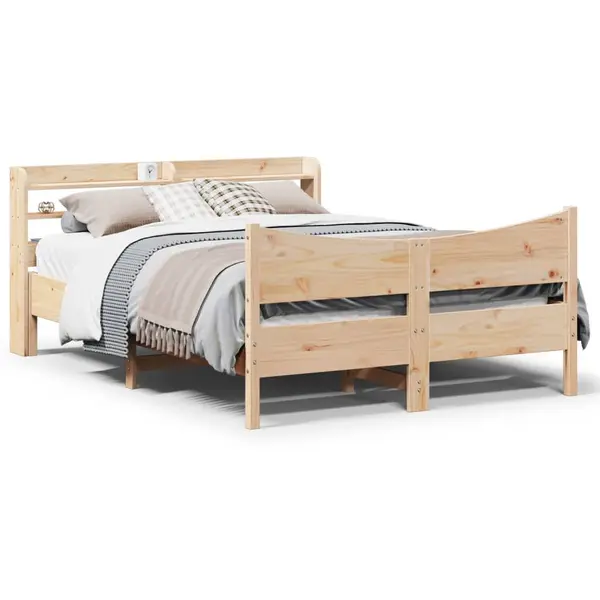 Gossi cadru de pat cu tablie, 150x200 cm lemn masiv pin