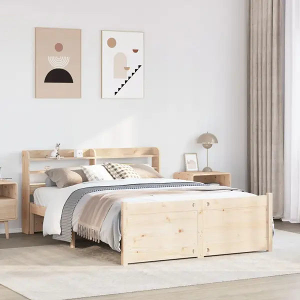 Gossi cadru de pat cu tablie, 150x200 cm lemn masiv pin