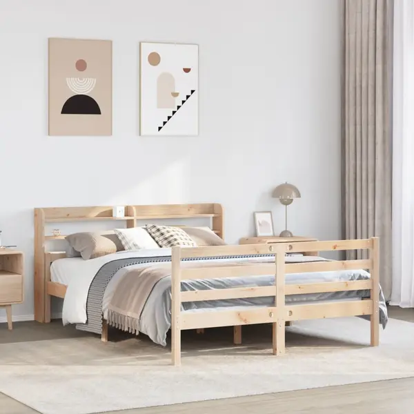 Gossi cadru de pat cu tablie, 150x200 cm lemn masiv pin