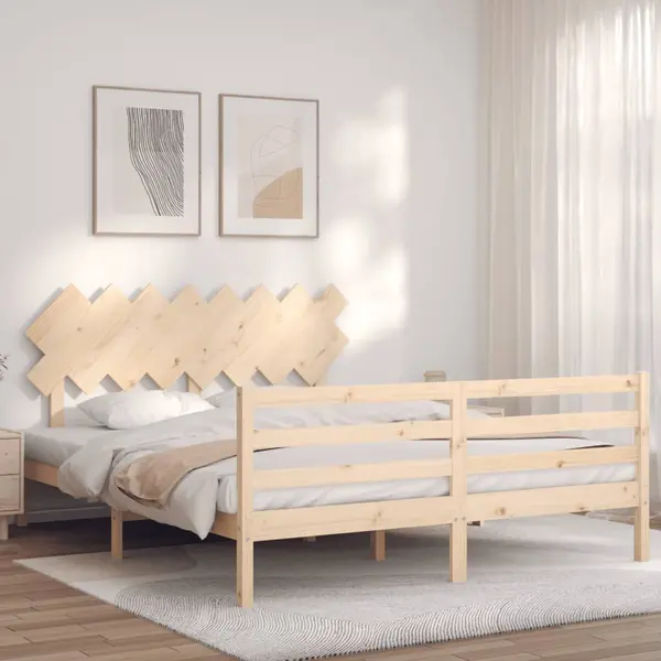 Gossi cadru de pat cu tablie, 160x200 cm, lemn masiv