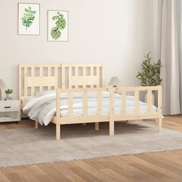 Gossi cadru de pat cu tablie, 160x200 cm, lemn masiv de pin