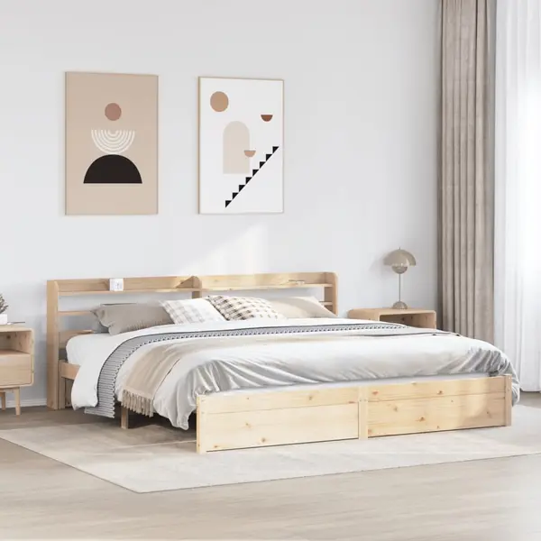 Gossi cadru de pat cu tablie, 180x200 cm, lemn masiv de pin