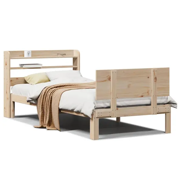 Gossi cadru de pat cu tablie, 90x190 cm, lemn masiv pin