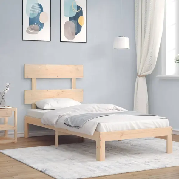 Gossi cadru de pat cu tablie, 90x200 cm, lemn masiv